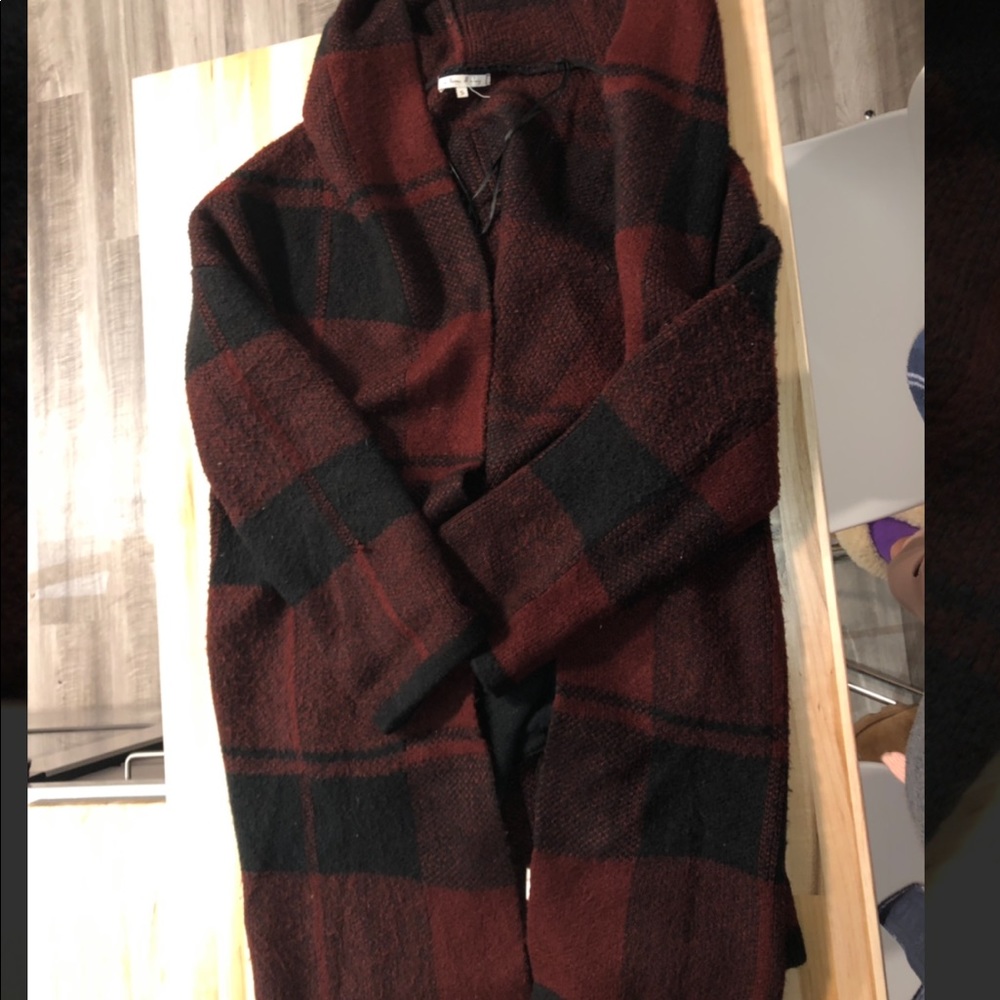 Plaid Wool Hooded Jacket